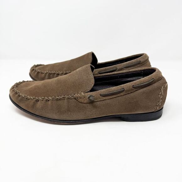 John Varvatos Tan Suede Loafers Driving Shoes Men's US Size 9.5 VGUC Slip On - Picture 3 of 10